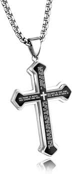 collier croix homme