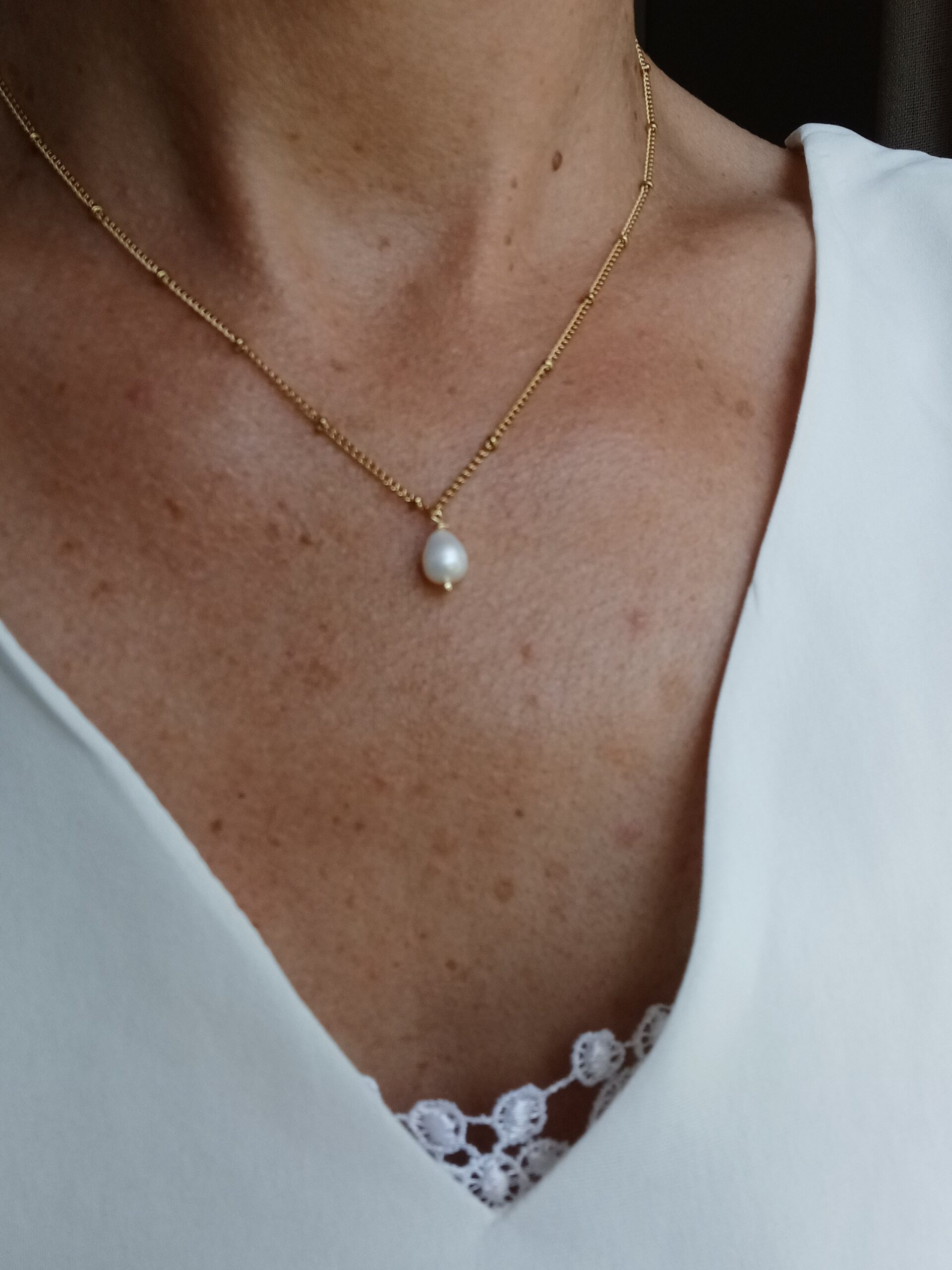 collier mariage perle