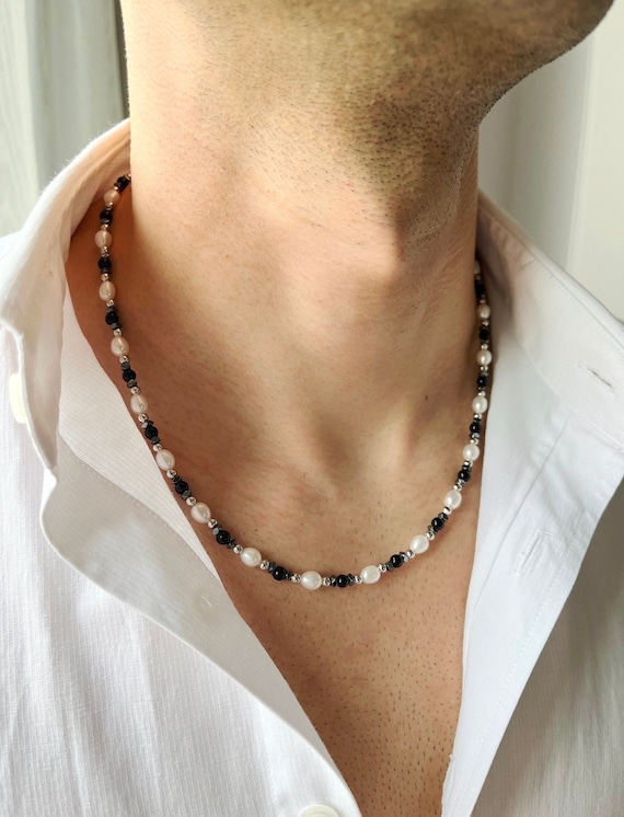 collier en perle homme